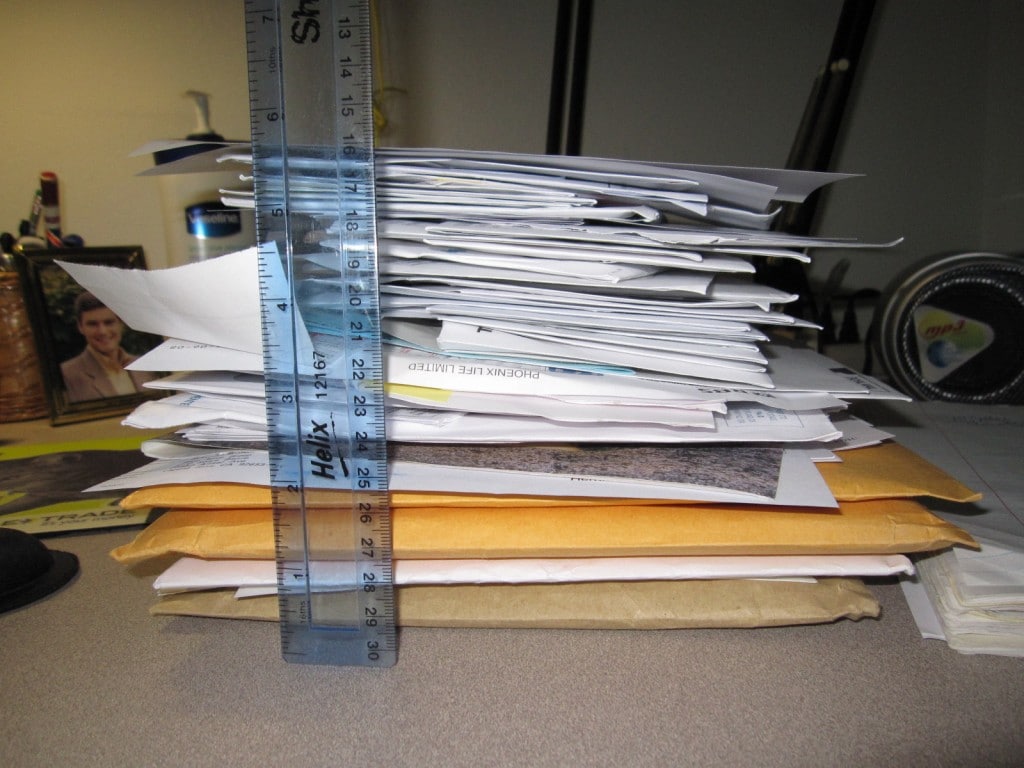 6 inch pile of "important" mail