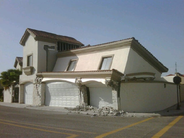 Collapsed House Earthquake Mexicali Mexico 4th April 2010