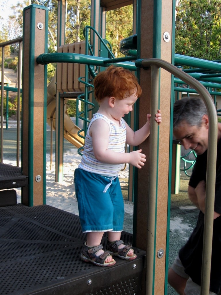 Grandpa and Leo having fun at the local park