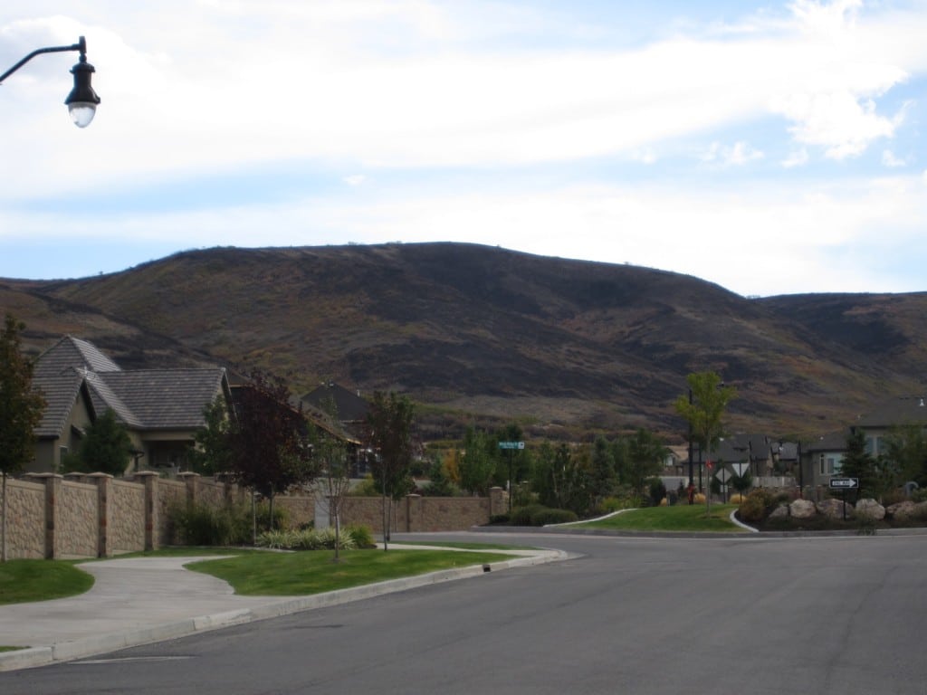 Fire in Herriman showing some burnt spots