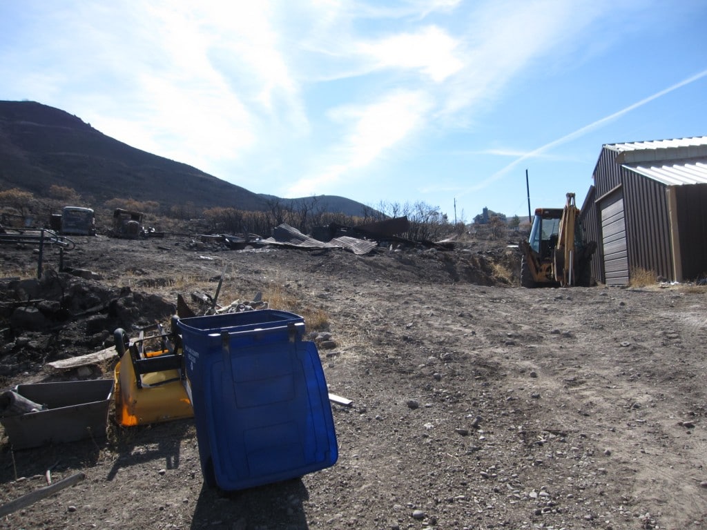 Fire in Herriman, Looking up the hill behind the house.