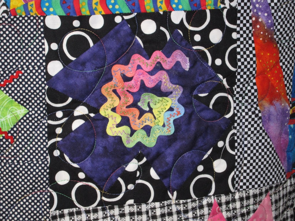 Flower in Those Crazy Catz Quilt