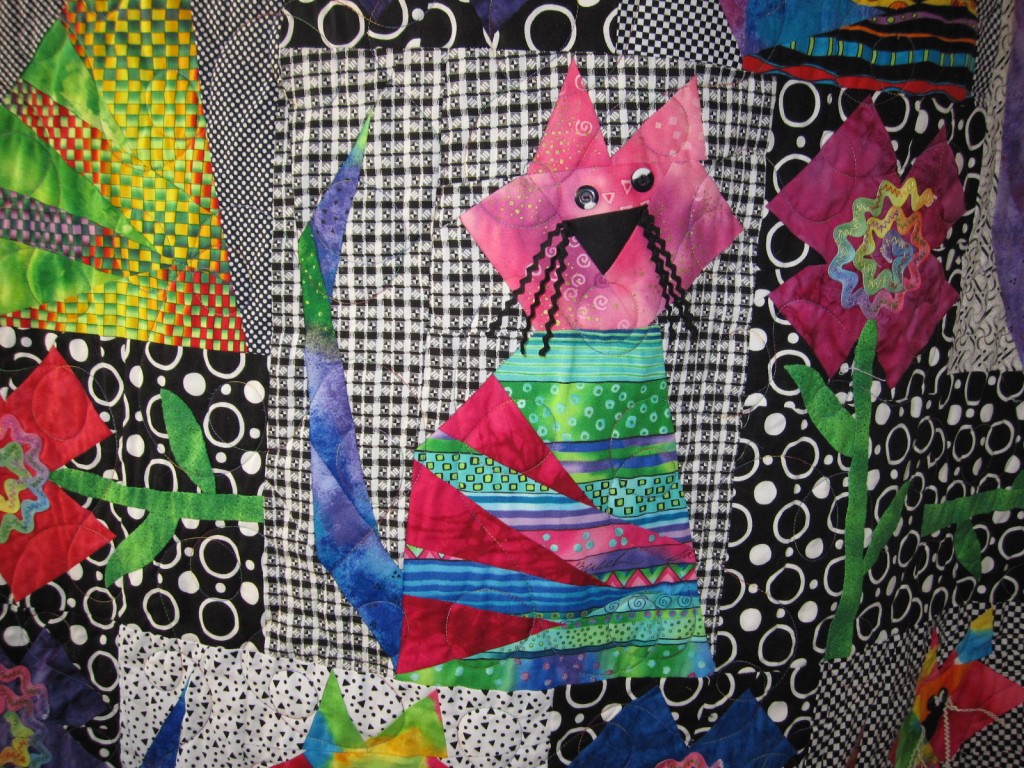 Those Crazy Catz Quilt Cat Detail