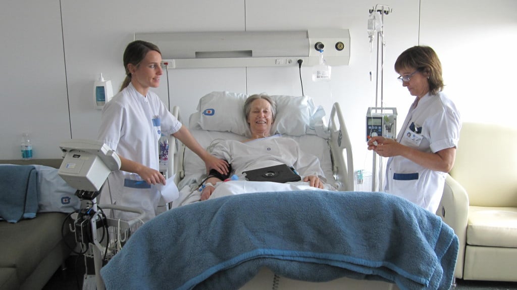 Nurses Looking after Sonja Day 4 Post Op Miriam on Left